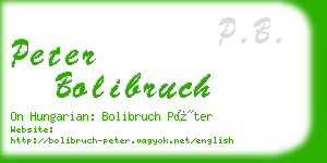 peter bolibruch business card